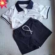Komplet na lato dla chłopca koszulka polo spodenki