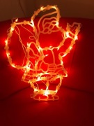 Ozdoba świąteczna dekoracja okienna na okno LED Mikołaj 45cm | wtyczka UK