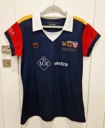 T-shirt sportowy w serek z kołnierzykiem sport piłka nożna 12 lat 164cm S M