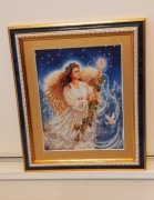 Obraz "anioł", haftowane ręcznie -koralikami,na urodziny, Boże Narodzenie 