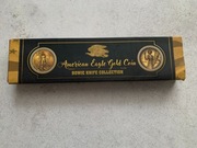 Nóż kolekcjonerski typu Bowie z repliką złotej monety American Eagle