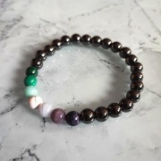 Hematyt bransoletka 8 mm flaga gej homo pride LGBT lgbtq naturalne minerały