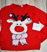 355* Lupilu Świąteczny sweter renifer 5/6 lat_ 110/116 cm
