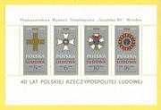 Bl.125 (2778-81) 40 lat PRL. MWF "Socphilex`84 we Wrocławiu.