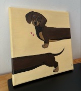 Obraz jamnik brązowy hotdog 20x20