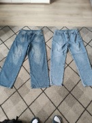 Dwie pary jeansów z szerokimi nogawkami młodzieżowe w rozmiarze L