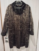 Płaszcz futerko kożuszek brązowe czekoladowe gniecione 46-48