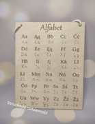 Alfabet wygrawerowany na sklejce 