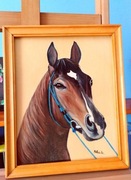 Koń konik portret łep konia recznie malowany obraz na prezent