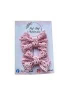 Spinki kokardy handmade koronkowe