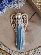 Aniołek Anioł stróż makrama zawieszka I Komunia Święta 