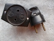 TRÓJNIK z wtyczką bakelit PRL