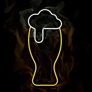 NEON PIWO BEER SZKLANKA KUFEL lampa dekoracja