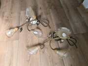 Komplet lamp retro – 2x sufitowa / plafon (3 klosze) + kinkiet