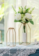 Wazon 2 szt złoty metal szkło boho / glamour / loft