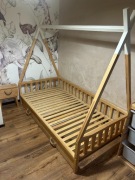 Łóżko drewniane dziecięce z szufladami 100x200 TIPI DOMEK stan BDB