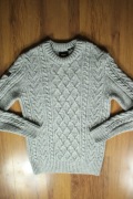 Sweter Superdry r. M szary męski akryl wełna warkocz