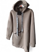 Długa, ocieplana polarem bluza z kapturem, 