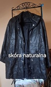 Czarny płaszczyk wiosenny kurtka skórzana rozmiar XL 