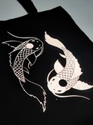 Torba typu tote bawełniana 220g z rybami ODBLASKOWA