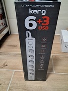 Przedłużacz przeciwprzepieciowy Kerg 6gniazd i 3 gniazda USB typ A