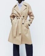 Trencz  Zara wiązany M 38 beż