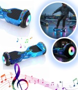 Deskorolka Elektryczna Hoverboard Blue Starry 6,5” Duże Koła Świecące