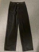 Jeansy Weekday Galaxy Czarne luźne proste nogawki