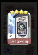 Monopoly GO Zestaw Set 18 Naklejka Karta 4* List gończy 