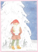 Szwecja - Nowy Rok -  krasnal i kot ...