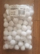 Pompony białe 100szt