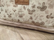 Kosmetyczka, bawełna ,brązowo beżowe kwiaty i sztruks 