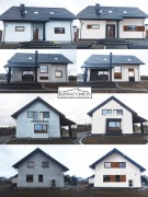 Projekt elewacji na czterech ujęciach na wprost