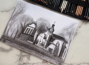 Szkic rysunek obraz kościół 29,7 x 42 cm 