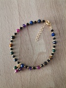 Kolorowa bransoletka choker 7 czakr czakry rubin szafir turmalin lapis 