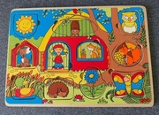 Drewniana układanka Goki Dzień i noc 11 elementów 