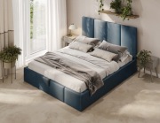 Łóżko Tapicerowane z pojemnikiem 140x200 Veluna Lift T30 W3 Granatowy