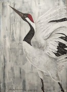 OBRAZ AKRYLOWY- NATURA, ŻURAW MANDŻURSKI 