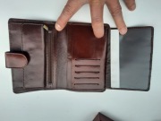 Portfel męski brązowy z logo Głogowa