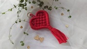 Makrama breloczek zawieszka serce duże Walentynki 