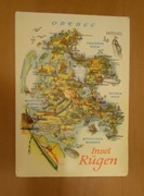RUGIA DDR POCZTÓWKA Z MAPKĄ 1989 r