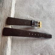 Pasek do zegarka 18 mm vintage – brązowy, skóra tłoczona stare zapasy