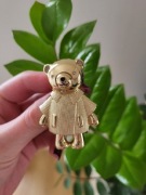 Ekskluzywna Broszka MaxMara miś złota cyrkonie włoska modna 