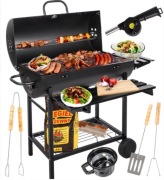 GRILL GRIL WĘGLOWY OGRODOWY KOŁA PÓŁKI PRZENOŚNY 