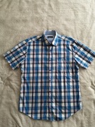 Elegancka niebieska bawełniana koszula w kratkę kratę Diversi M