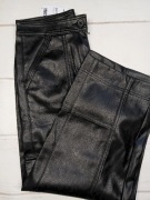 Spodnie skórzane Next Petite 40 cargo szeroka nogawka czarne eco skóra