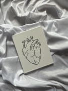 Anatomiczne Serce | Obraz | Handmade (20x25 cm)