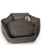 Handmade brązowe legowisko dla Psa boucle z wyjmowanym środkiem 55x20cm S