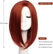 Peruka bestung jak prawdziwe włosy rudy kasztanowy 