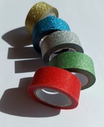 brokatowy zestaw washi tape taśma ozdobna 5m scrapbooking